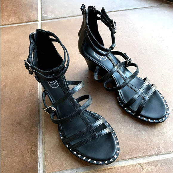 Ash Shoes - Ash Strappy Studded Birdcage Wedge Heels